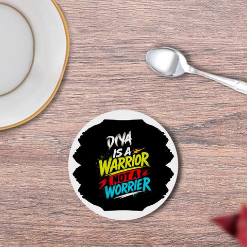 Coasters | 3mm MDF Board | Super Glossy Finish, Durable | Unisex | Personalized | Bold Graphic | Self-worth | Inner Strength | Everyday | Empowering | Warrior Mentality - front - White - mockup 1