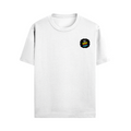 Male Standard Crew T-Shirt | Regular Fit | 100% Cotton (180 GSM) | Breathable, Durable | Men's | Personalized | Bold Graphic | Self-worth | Inner Strength | Everyday | Empowering | Warrior Mentality - right pocket - White - mockup 6