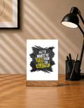 Acrylic Photo Frame with Stand | 5x7 Inch | Acrylic & Wood | UV Printed Tabletop Display | Universal | Personalized | Bold Graphic | Quotes | Everyday | Energetic | Verb Your Noun - front - mockup 1