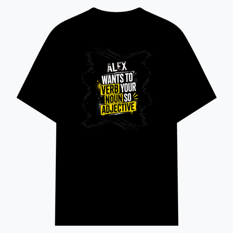Cotton Stretch T-Shirt | Unisex Fit | 95% Cotton 5% Spandex | Breathable Flexible Durable | Adults | Personalized | Bold Graphic | Quotes | Everyday | Energetic | Verb Your Noun - front - Black - mockup 1