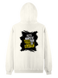 Pullover Hoodie | Unisex Regular Fit | Cotton Blend Tri-Layer | All-Season Comfort, Ribbed Cuffs | Adults | Personalized | Bold Graphic | Quotes | Everyday | Energetic | Verb Your Noun - back - Off White - mockup 2