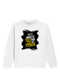 Oversized Sweatshirt | Relaxed Fit Unisex | 90% Cotton 10% Polyester 400 GSM | Pre-Shrunk Drop Shoulder | Unisex | Personalized | Bold Graphic | Quotes | Everyday | Energetic | Verb Your Noun - front - White - mockup 1