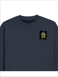 Oversized Sweatshirt | Relaxed Fit Unisex | 90% Cotton 10% Polyester 400 GSM | Pre-Shrunk Drop Shoulder | Unisex | Personalized | Bold Graphic | Quotes | Everyday | Energetic | Verb Your Noun - left pocket - Navy Blue - mockup 3