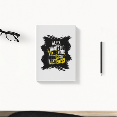 Daily Planner | 3-Month Undated | Soft-Bound | 204 Pages, Dotted Notes | Unisex Adult | Personalized | Bold Graphic | Quotes | Everyday | Energetic | Verb Your Noun - front - White - mockup 1