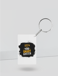 Keychain | Rectangle Square Slim | Durable Acrylic | Fade-Proof Glossy Finish | Unisex | Personalized | Typography | Intelligence | Self-assurance | Everyday | Confident | Too Smart To Argue - back_Rectangle - White - mockup 4