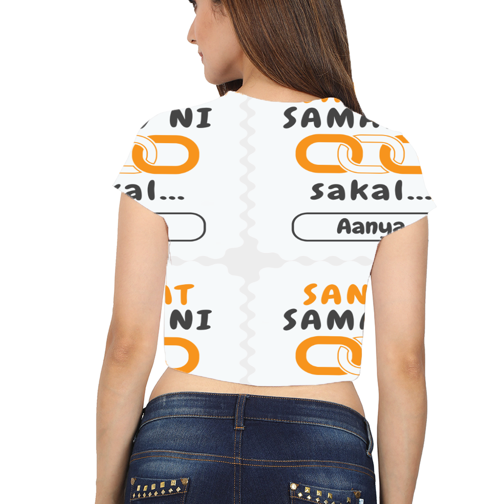 Personalized Minimalist Female Womens Crop Top All Over Printed Products with Custom Name