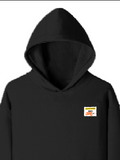 Pullover Hoodie | Unisex Regular Fit | Cotton Blend Tri-Layer | All-Season Comfort, Ribbed Cuffs | Adults | Personalized | Typography | Friendship | Everyday | Supportive | Don't Worry, Mi Aahe - left pocket - Black - mockup 3