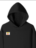 Pullover Hoodie | Unisex Regular Fit | Cotton Blend Tri-Layer | All-Season Comfort, Ribbed Cuffs | Adults | Personalized | Typography | Friendship | Everyday | Supportive | Don't Worry, Mi Aahe - right pocket - Black - mockup 4