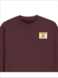 Oversized Sweatshirt | Relaxed Fit Unisex | 90% Cotton 10% Polyester 400 GSM | Pre-Shrunk Drop Shoulder | Unisex | Personalized | Typography | Friendship | Everyday | Supportive | Don't Worry, Mi Aahe - left pocket - Maroon - mockup 3