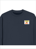 Oversized Sweatshirt | Relaxed Fit Unisex | 90% Cotton 10% Polyester 400 GSM | Pre-Shrunk Drop Shoulder | Unisex | Personalized | Typography | Friendship | Everyday | Supportive | Don't Worry, Mi Aahe - left pocket - Navy Blue - mockup 3