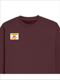 Oversized Sweatshirt | Relaxed Fit Unisex | 90% Cotton 10% Polyester 400 GSM | Pre-Shrunk Drop Shoulder | Unisex | Personalized | Typography | Friendship | Everyday | Supportive | Don't Worry, Mi Aahe - right pocket - Maroon - mockup 4
