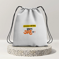 Drawstring Bag | 280 GSM | Durable Cotton | Secure Closure | Unisex | Personalized | Typography | Friendship | Everyday | Supportive | Don't Worry, Mi Aahe - front - mockup 1