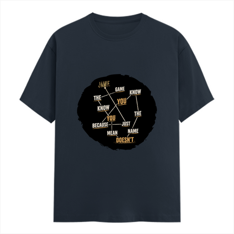 Female Classic Crew T-Shirt | Regular Fit | 180 GSM Bio-Washed Cotton Blend | Pre-Shrunk, Double-Stitched | Women | Personalized | Typography | Self-knowledge | Everyday | Confident | Know The Game - front - Navy Blue - mockup 1
