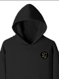 Pullover Hoodie | Unisex Regular Fit | Cotton Blend Tri-Layer | All-Season Comfort, Ribbed Cuffs | Adults | Personalized | Typography | Self-knowledge | Everyday | Confident | Know The Game - left pocket - Black - mockup 3