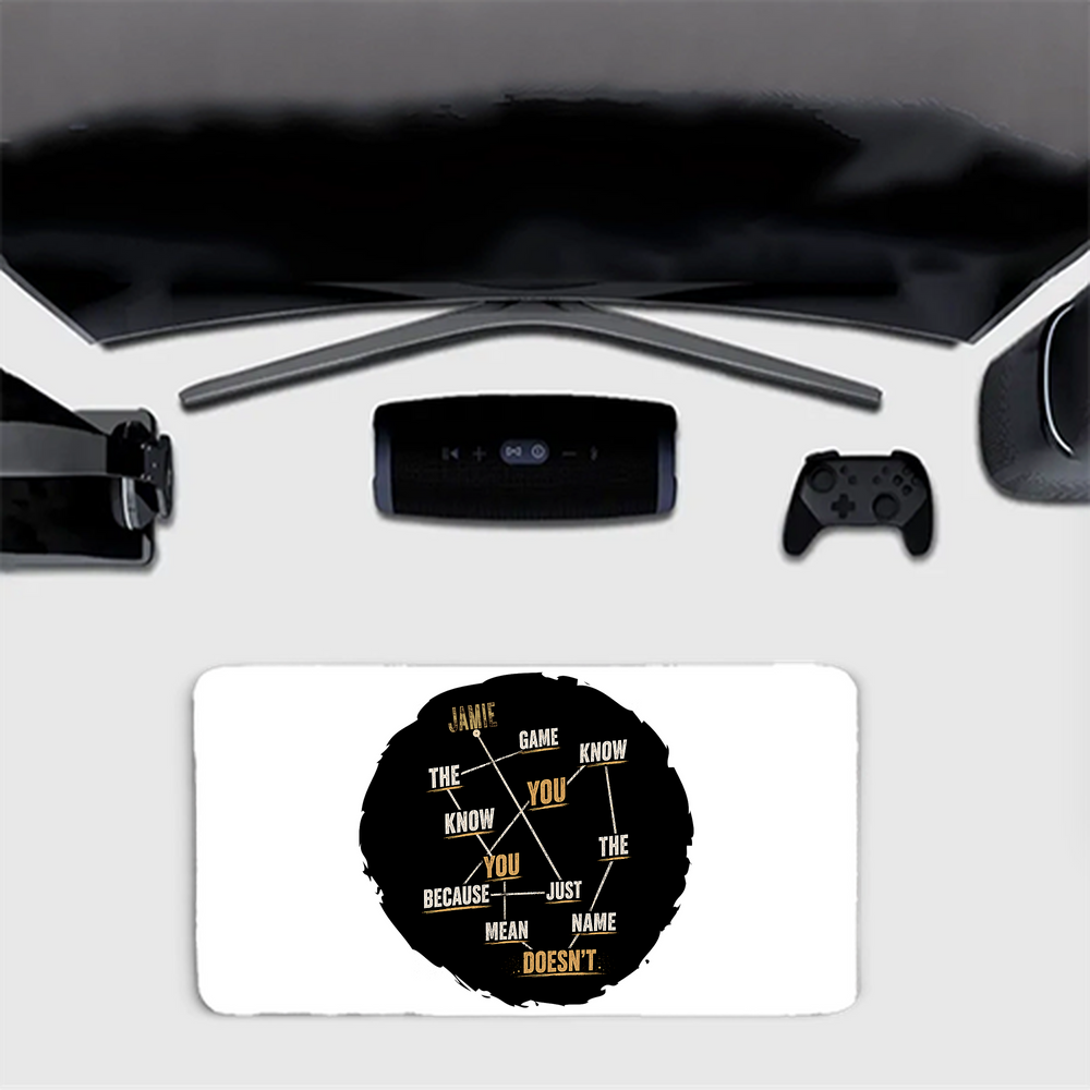 Gaming Pad | Extended Sizes 60x30cm & 80x33cm | 3mm Thick Skid-Proof Base | Smooth Control & Fade-Proof | Unisex | Personalized | Typography | Self-knowledge | Everyday | Confident | Know The Game - front_80x33cm - mockup 1