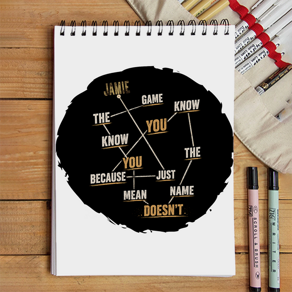 Sketchbook | A5 Size | 140 GSM Paper | Spiral Bound | Unisex | Personalized | Typography | Self-knowledge | Everyday | Confident | Know The Game