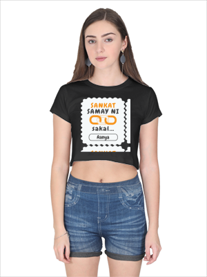 Personalized Minimalist Female Crop Top Embroidery with Custom Name