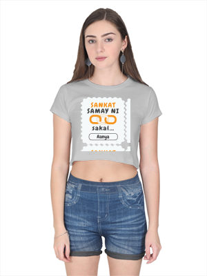 Personalized Minimalist Female Crop Top Embroidery with Custom Name