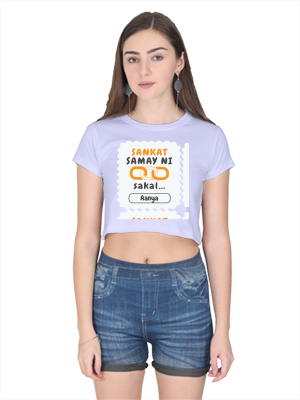 Personalized Minimalist Female Crop Top Embroidery with Custom Name