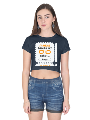 Personalized Minimalist Female Crop Top Embroidery with Custom Name