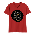 Men's V-Neck T-Shirt | Regular Fit | 180 GSM Bio-Washed Cotton | Durable Double-Stitched Seams | Everyday Wear | Personalized | Typography | Self-knowledge | Everyday | Confident | Know The Game - front - Red - mockup 1