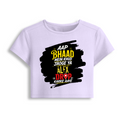 Female Baby Tee | Cropped Fit | Cotton Spandex Blend | Stretchy & Breathable | Women | Personalized | Typography | Sarcasm | Bold Statements | Everyday | Humorous | Savage Desi Attitude - front - Lavender - mockup 1