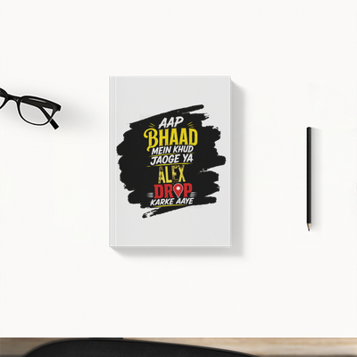 Daily Planner | 3-Month Undated | Soft-Bound | 204 Pages, Dotted Notes | Unisex Adult | Personalized | Typography | Sarcasm | Bold Statements | Everyday | Humorous | Savage Desi Attitude - front - White - mockup 1