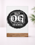 Acrylic Photo Frame with Stand | 5x7 Inch | Acrylic & Wood | UV Printed Tabletop Display | Universal | Personalized | Typography | Identity | Everyday | Confident | Call Me OG Guru - front_1 - mockup 2