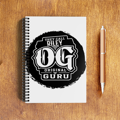 A5 Notepad | 120 Pages, Ruled/Unruled | 70 GSM Natural Shade Paper, 300 GSM Cover | Wire Bound | Everyday Use | Personalized | Typography | Identity | Everyday | Confident | Call Me OG Guru - front - White - mockup 1