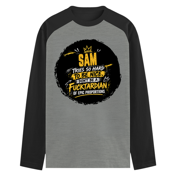 Male Raglan T-Shirt | Men's Regular Fit | 180 GSM Bio-Washed Fabric | Double Stitched, Ribbed Neck | Personalized | Typography | Humor | Sarcasm | Everyday | Sarcastic | Not So Nice