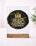 Acrylic Photo Frame with Stand | 5x7 Inch | Acrylic & Wood | UV Printed Tabletop Display | Universal | Personalized | Typography | Humor | Sarcasm | Everyday | Sarcastic | Not So Nice - front_1 - mockup 2