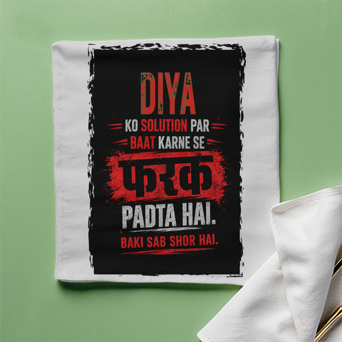 Cloth Napkin | Standard Dining Size | 100% Polyester | Soft, Durable, Hemmed | Unisex | Personalized | Typography | Motivation | Problem Solving | Everyday | Assertive | No Nonsense Attitude - front - White - mockup 1