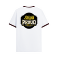 Ringer T-Shirt | Unisex Fit | 100% Cotton | Bio-Washed, Pre-Shrunk, Rib Neck | Adults | Personalized | Typography | Generational Identity | Youth Culture | Assertive | Proud Gen Z - back - Maroon off white - mockup 2