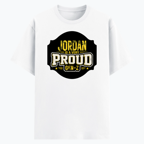 Cotton Stretch T-Shirt | Unisex Fit | 95% Cotton 5% Spandex | Breathable Flexible Durable | Adults | Personalized | Typography | Generational Identity | Youth Culture | Assertive | Proud Gen Z - front - White - mockup 1