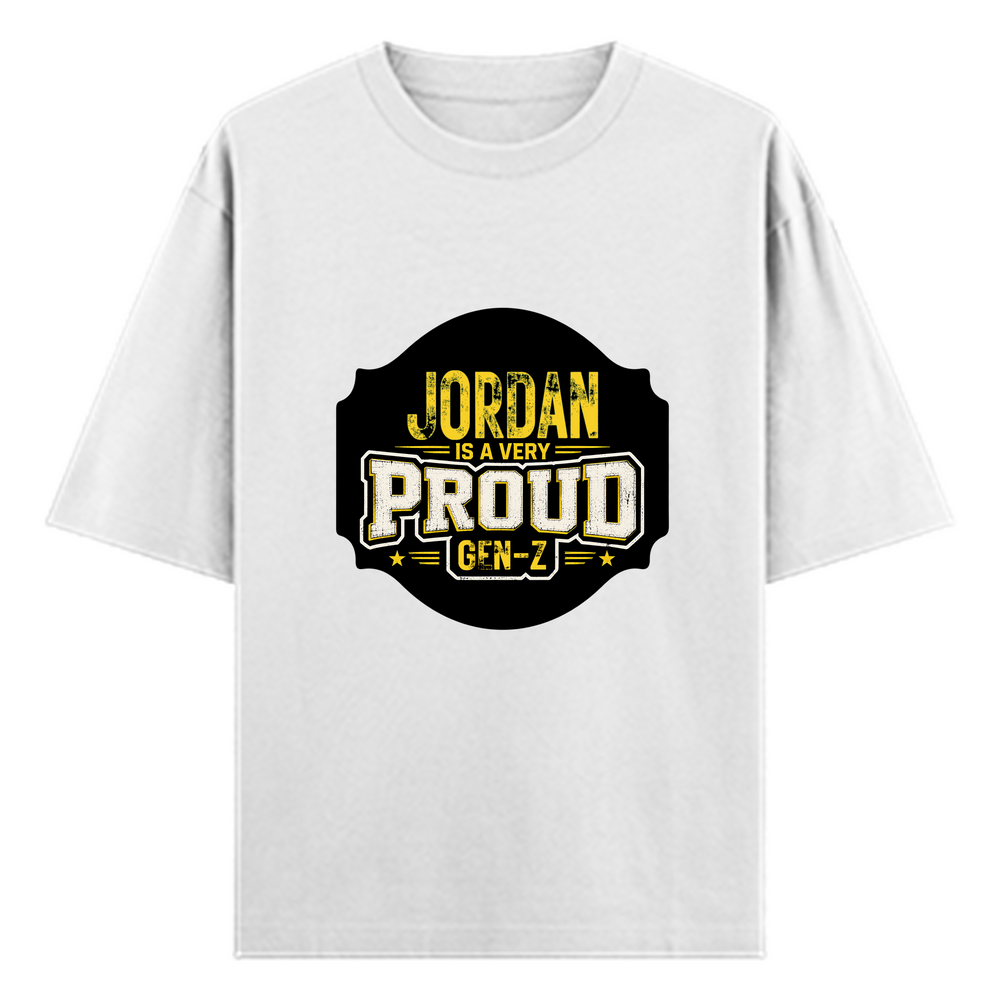 Oversized Classic T-Shirt | Unisex Relaxed Fit | 100% Super-Combed Cotton | Pre-Shrunk, Double-Stitched | Adults | Personalized | Typography | Generational Identity | Youth Culture | Assertive | Proud Gen Z - front - White - mockup 1
