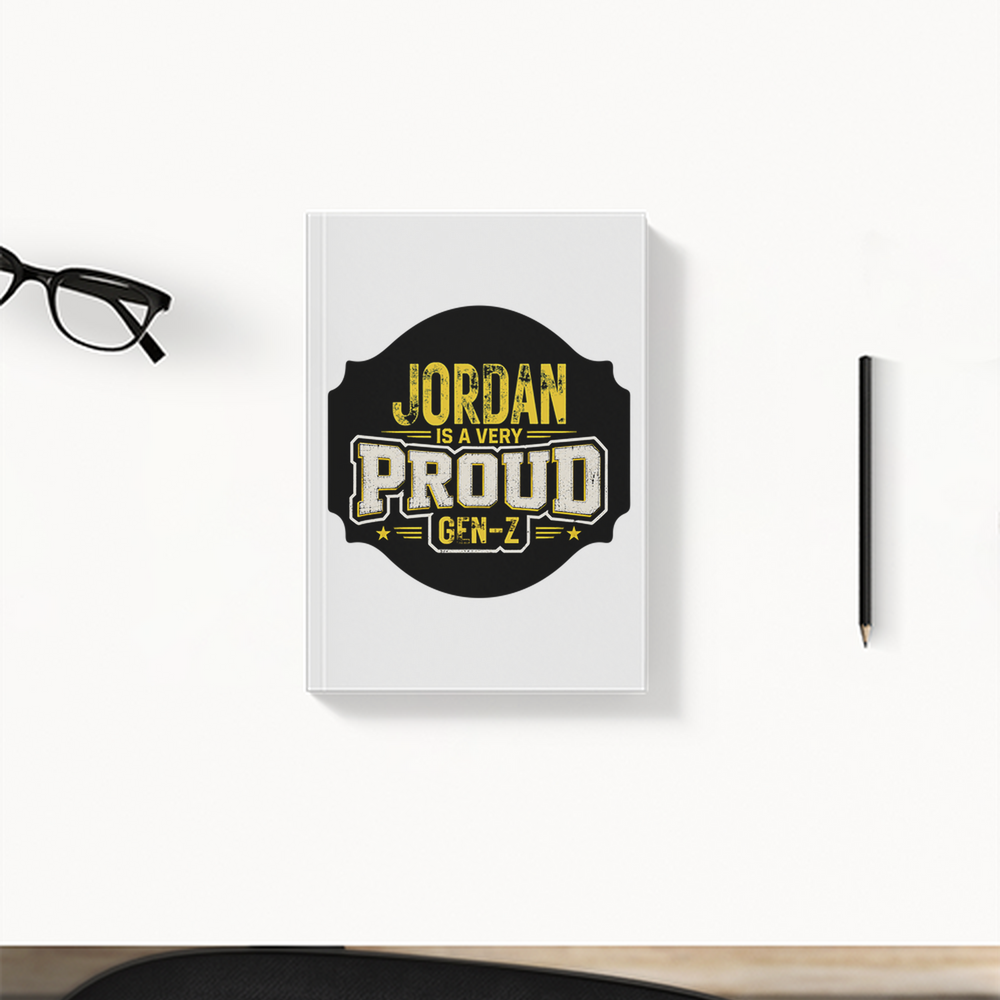 Daily Planner | 3-Month Undated | Soft-Bound | 204 Pages, Dotted Notes | Unisex Adult | Personalized | Typography | Generational Identity | Youth Culture | Assertive | Proud Gen Z - front - White - mockup 1