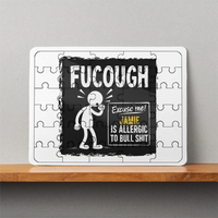 MDF Wooden Puzzle | 6x8 Inch 30 Pieces | Glossy Finish | Durable, Waterproof | Kids & Adults | Personalized | Typography | Sarcasm | Humor | Everyday | Humorous | Allergic To Bullshit