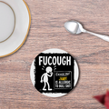 Coasters | 3mm MDF Board | Super Glossy Finish, Durable | Unisex | Personalized | Typography | Sarcasm | Humor | Everyday | Humorous | Allergic To Bullshit - front - White - mockup 1