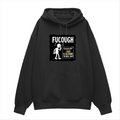 Oversized Hoodie | Relaxed Fit Unisex | 400 GSM Cotton Blend | Pre-Shrunk Warmth & Comfort | Adults | Personalized | Typography | Sarcasm | Humor | Everyday | Humorous | Allergic To Bullshit - front - Black - mockup 1