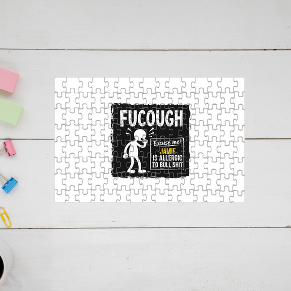 Jigsaw Puzzle | 120 Pieces A4 Size | Recycled Paper Semi-Glossy Finish | Fade-Proof Engaging Entertainment | Unisex | Personalized | Typography | Sarcasm | Humor | Everyday | Humorous | Allergic To Bullshit