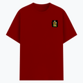 Cotton Stretch T-Shirt | Unisex Fit | 95% Cotton 5% Spandex | Breathable Flexible Durable | Adults | Personalized | Typography | Positivity | Self-worth | Birthdays | Positive | Born To Be Awesome - left pocket - Red - mockup 3