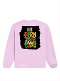 Oversized Sweatshirt | Relaxed Fit Unisex | 90% Cotton 10% Polyester 400 GSM | Pre-Shrunk Drop Shoulder | Unisex | Personalized | Typography | Positivity | Self-worth | Birthdays | Positive | Born To Be Awesome - back - Light Baby Pink - mockup 2