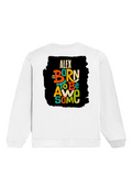 Oversized Sweatshirt | Relaxed Fit Unisex | 90% Cotton 10% Polyester 400 GSM | Pre-Shrunk Drop Shoulder | Unisex | Personalized | Typography | Positivity | Self-worth | Birthdays | Positive | Born To Be Awesome - back - White - mockup 2
