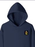 Pullover Hoodie | Unisex Regular Fit | Cotton Blend Tri-Layer | All-Season Comfort, Ribbed Cuffs | Adults | Personalized | Typography | Positivity | Self-worth | Birthdays | Positive | Born To Be Awesome - left pocket - Navy Blue - mockup 3