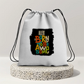 Drawstring Bag | 280 GSM | Durable Cotton | Secure Closure | Unisex | Personalized | Typography | Positivity | Self-worth | Birthdays | Positive | Born To Be Awesome - back - mockup 2