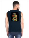 Male Sleeveless T-Shirt | Regular Fit Men | 180 GSM Bio-Washed Cotton Blend | Pre-Shrunk, Double-Stitched | Personalized | Typography | Positivity | Self-worth | Birthdays | Positive | Born To Be Awesome - back - Navy Blue - mockup 2