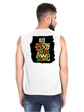 Male Sleeveless T-Shirt | Regular Fit Men | 180 GSM Bio-Washed Cotton Blend | Pre-Shrunk, Double-Stitched | Personalized | Typography | Positivity | Self-worth | Birthdays | Positive | Born To Be Awesome - back - White - mockup 2