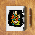 A5 Notepad | 120 Pages, Ruled/Unruled | 70 GSM Natural Shade Paper, 300 GSM Cover | Wire Bound | Everyday Use | Personalized | Typography | Positivity | Self-worth | Birthdays | Positive | Born To Be Awesome - back - White - mockup 2