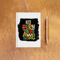 A5 Notepad | 120 Pages, Ruled/Unruled | 70 GSM Natural Shade Paper, 300 GSM Cover | Wire Bound | Everyday Use | Personalized | Typography | Positivity | Self-worth | Birthdays | Positive | Born To Be Awesome - front_2 - White - mockup 3