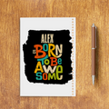 Sketchbook | A5 Size | 140 GSM Paper | Spiral Bound | Unisex | Personalized | Typography | Positivity | Self-worth | Birthdays | Positive | Born To Be Awesome - back - White - mockup 2